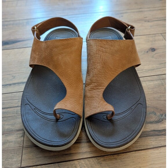 Fitflop Shoes - FitFlop Tan Leather Toe Post Slingback Sandals Womens Size 8 EU 39
